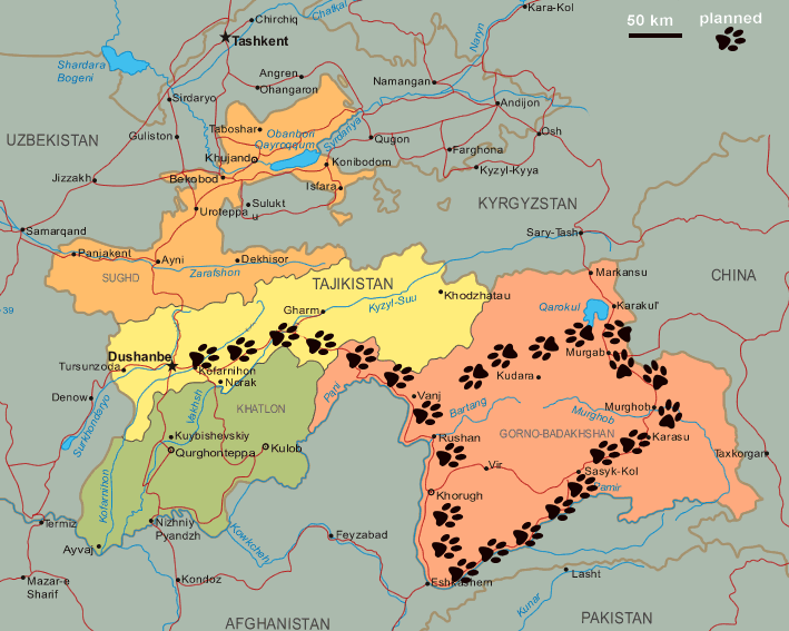 Map of Tajikistan, Republic of Tajikistan Maps - Mapsof.net